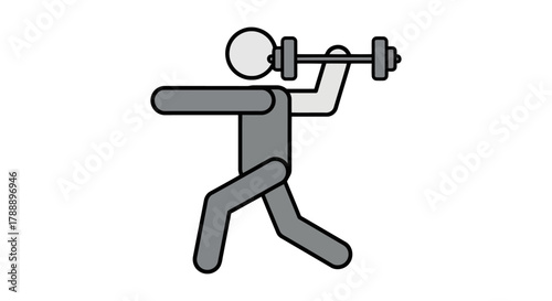 Abstract figure performing a weightlifting exercise with a barbell