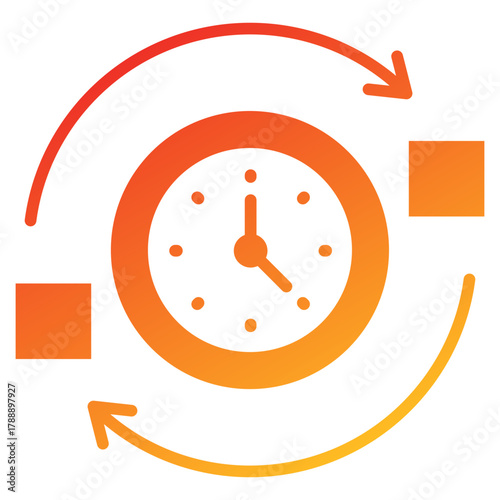 Cycle Time Glyph Gradient Icon