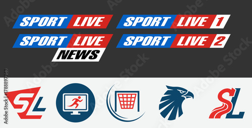 Dynamic Emblem Collection for Sports TV Network, News, and Digital Streaming Service.