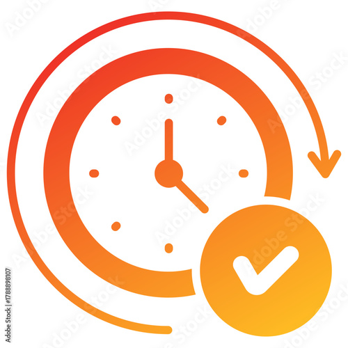 Time Efficiency Glyph Gradient Icon