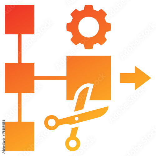 Work Simplification Glyph Gradient Icon