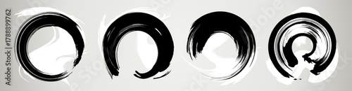 筆で書いた円形のベクター素材。