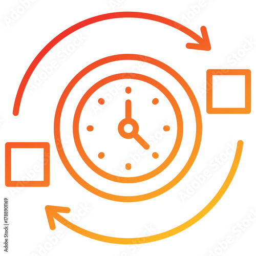 Cycle Time Line Gradient Icon