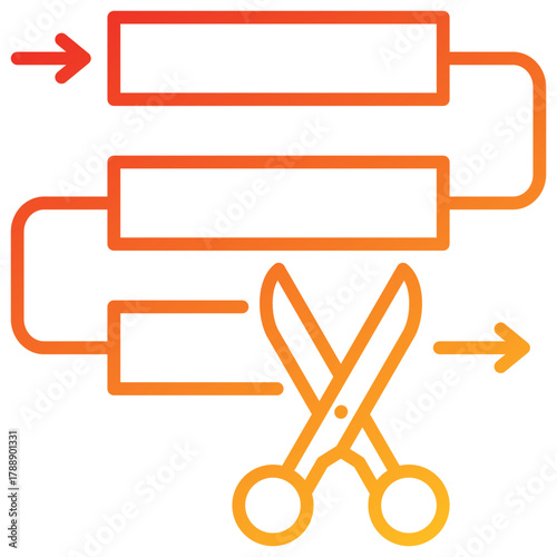 Lean Process Line Gradient Icon