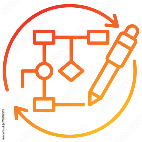 Process Redesign Line Gradient Icon
