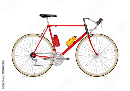 Classic men's urban road bike silhouette. Vector illustration.