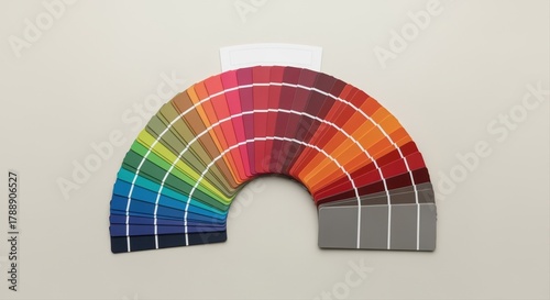rainbow color palette fanned out on neutral background showing diverse color gradients