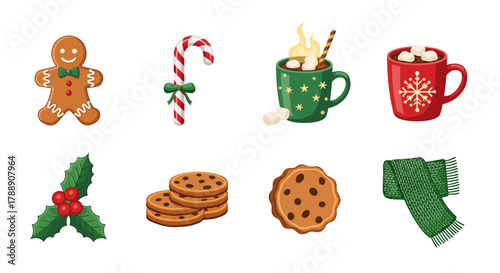 Christmas holiday icons