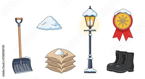 Winter snow removal tools and supplies