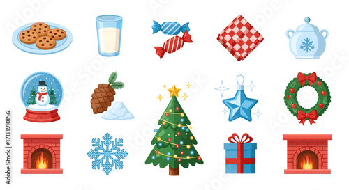 Collection of christmas and winter holiday icons