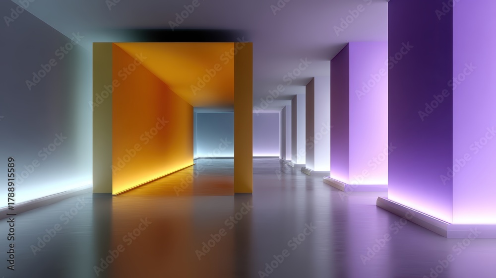 Fototapeta premium Abstract Architecture: Modern Hallway Stock Photo, Design, Background