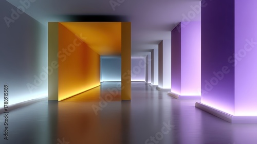 Abstract Architecture: Modern Hallway Stock Photo, Design, Background
