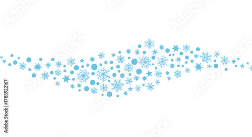 Delicate Snowflake Swirl - A Wintery Design Element.