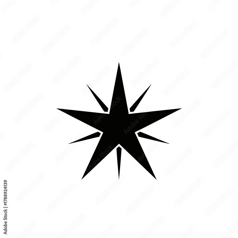 Obraz premium Black Star Icon for New Year and Christmas Celebrations 