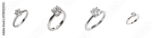Elegant diamond engagement rings sparkle, promising love and commitment, perfect for jewelry store promotions and Valentine's Day marketing materials with timeless beauty