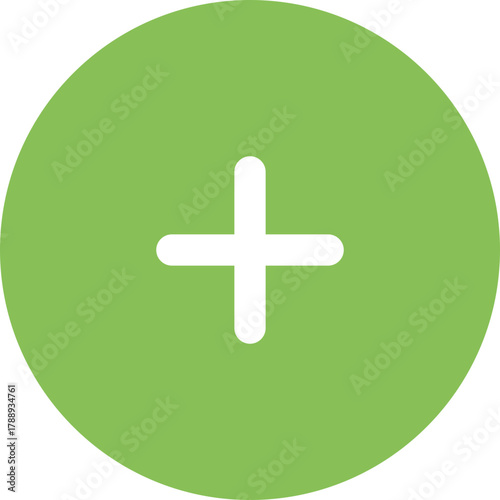 Plus Symbol On Green Circle