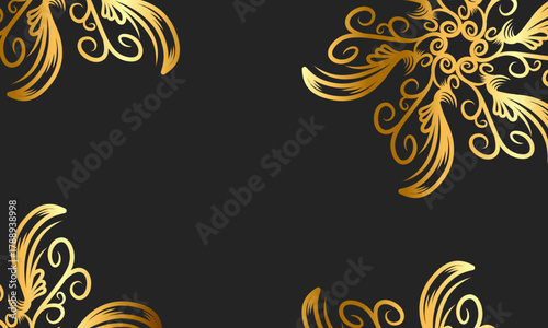 abstract floral background with golden ornament