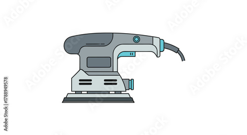 Modern Orbital Sander Tool for Woodworking and Home Improvement Projects Isolated on White