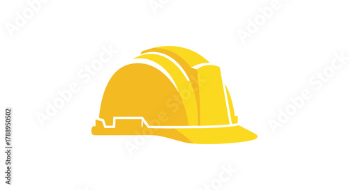 Yellow Construction Hard Hat Isolated on White Background Symbolizing Safety Industry and Labor