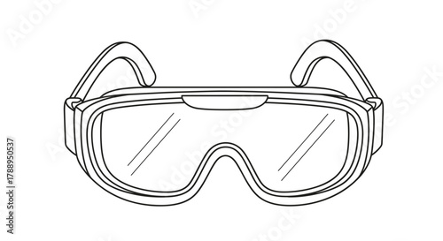 Safety Goggles Protection Eyewear Equipment Protection Safety Glasses Isolated on White Background