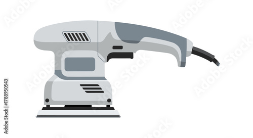 Modern Orbital Sander Tool for Woodworking and DIY Projects Isolated on White Background