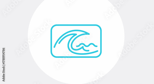 Stylized Wave Icon Representing Ocean and Water Elements.