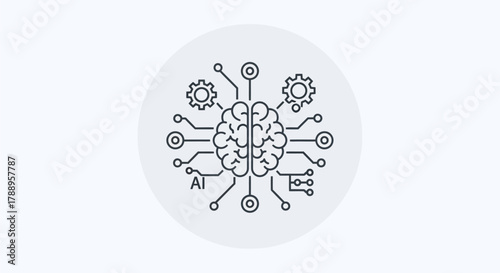 Artificial Intelligence Brain Network Technology Concept.
