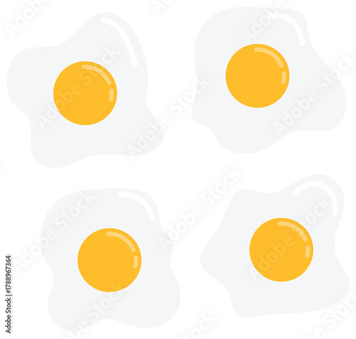 Fried egg flat icon isolated on white background.
