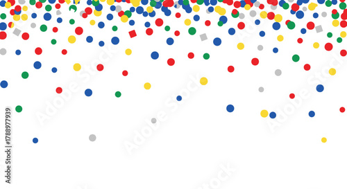 Festive confetti pattern background of vibrant colored dots
