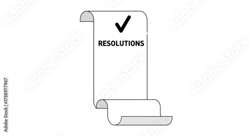 New Year Resolutions List with Tick Mark Icon - Planning, Goals and Achievements