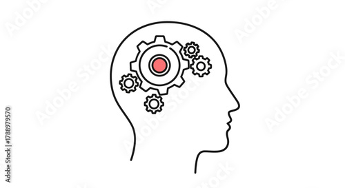 Cogwheel Brain Innovative Thinking & Knowledge Exchange Symbol for Creative Solutions