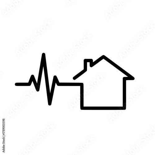 An elegant illustration captures the heartbeat of a home, symbolizing the core of the dwelling and its significance. vector illustration