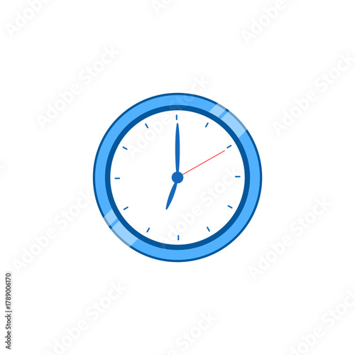 A simple blue clock face showing the time, representing the passage of time and the concept of punctuality