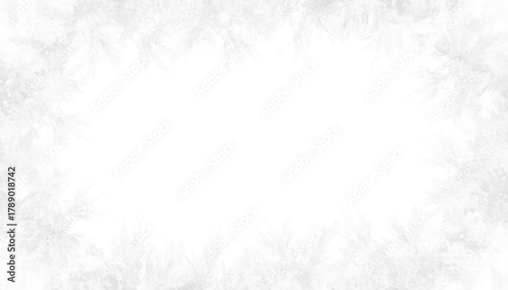 Fototapeta premium Frosty white background with subtle snowflake patterns in gray, airy and light