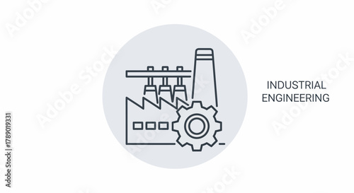 Industrial Engineering Icon Representing Manufacturing and Production Processes.