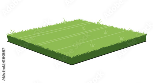 Square patch of vibrant green grass illustration.
