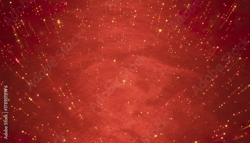 Firefly glowing red background with light sparkles and subtle festive twinkles
