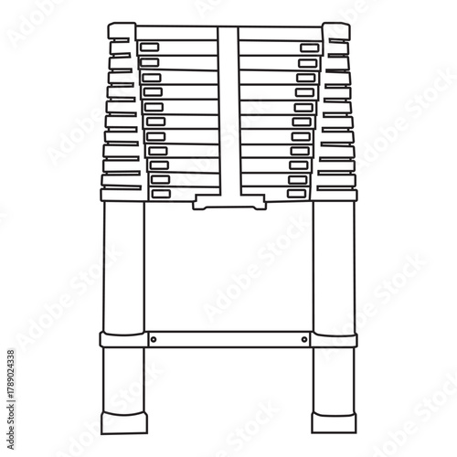 Telescopic aluminum folding ladder
