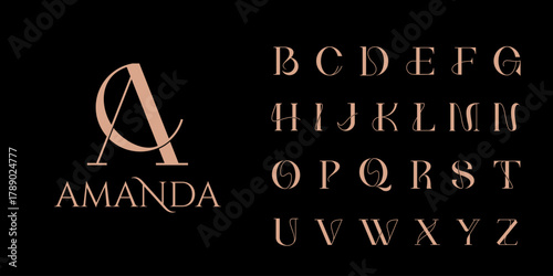 Elegant luxury organic display font vector, alphabet luxury design