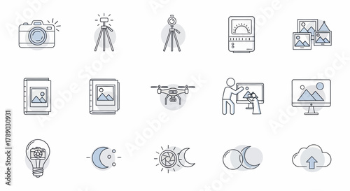 Collection of photography and creative design icons.