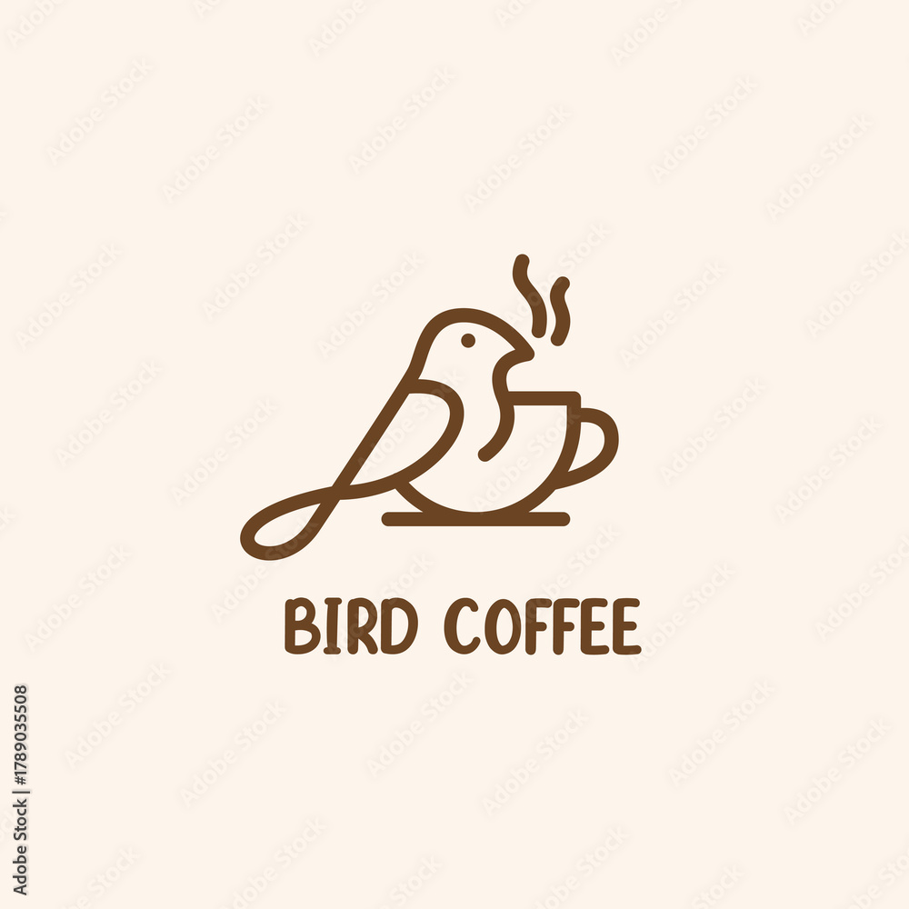 Fototapeta premium Morning Bird Coffee Logo