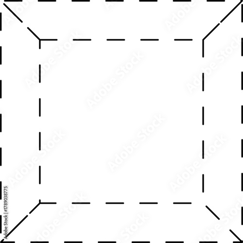 Dashed line square shapes. Elements for design