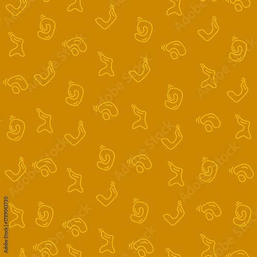 Outline Hebrew letters: " Nun, Gimel, Hey, Pey" comic seamless pattern. Template for Hanukah festival designs