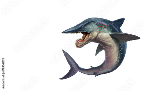 Helicoprion – Prehistoric Spiral-Toothed Shark Illustration.