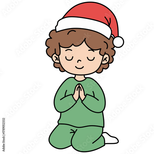  Boy praying on Christmas Eve