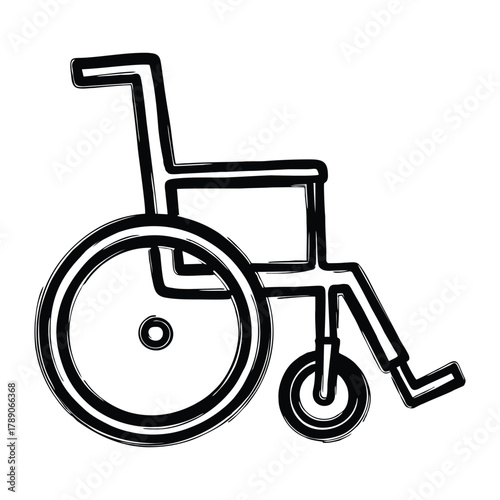 Hand drawn wheelchair illustration for accessibility and inclusivity awareness
