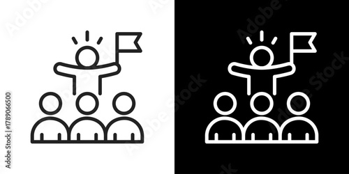 Team Leader Icon Line Styles Vector Illustration 