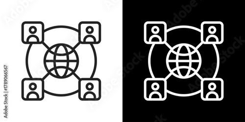Networking Icon Line Styles Vector Illustration 