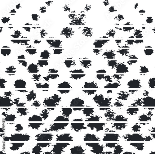 Torn spots create texture or dirty noise.