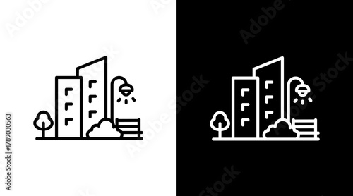 City Park  White Icon Set Design